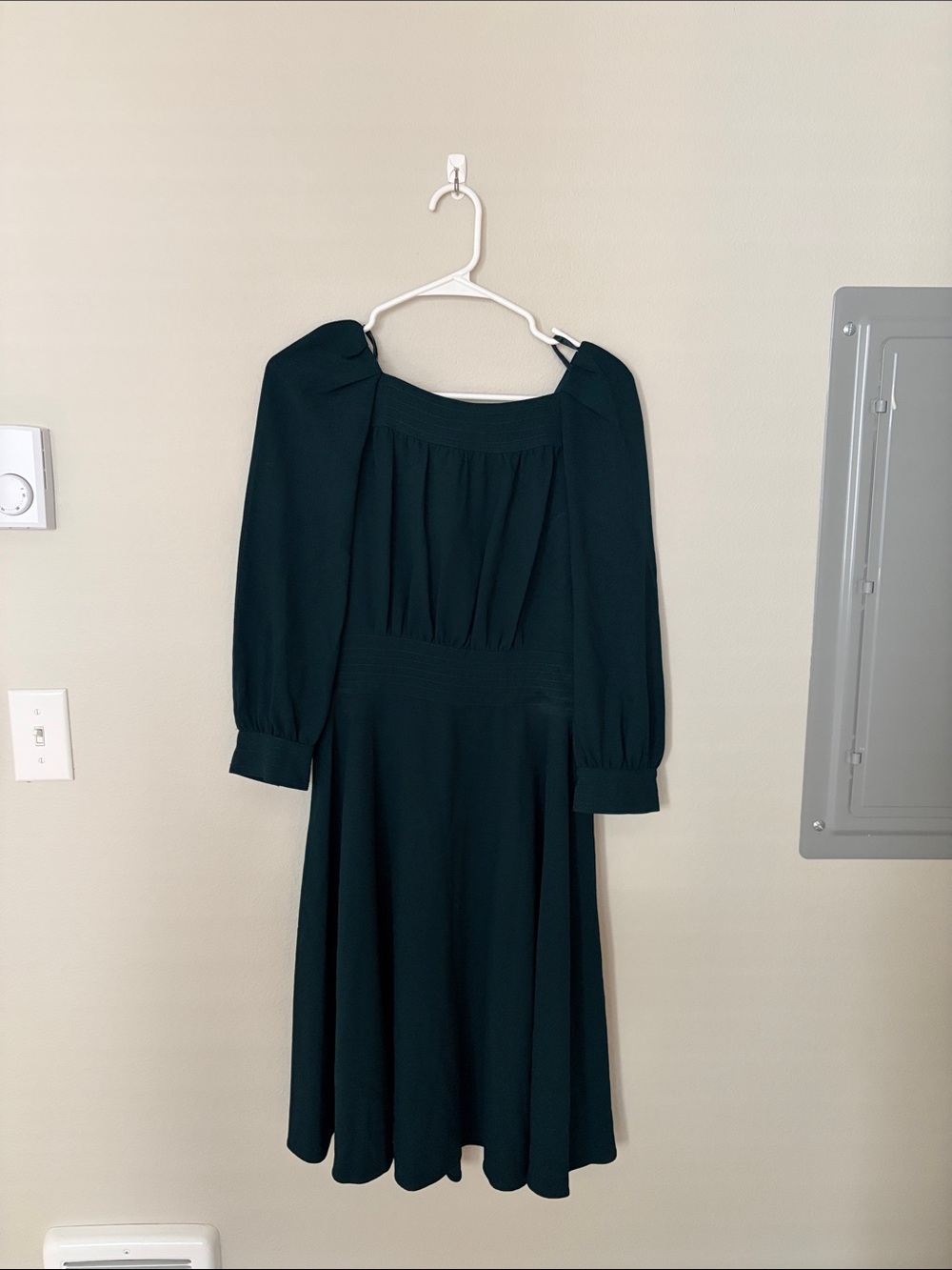 Eliza J Dark Green Long Sleeve Midi Dress